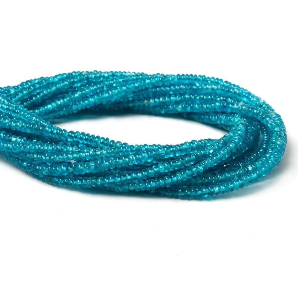 2.5-3mm Neon Blue Apatite Plain Rondelle Beads 13 inch  225 pieces