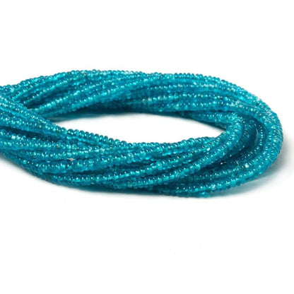 2.5-3mm Neon Blue Apatite Plain Rondelle Beads 13 inch  225 pieces