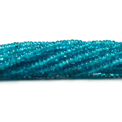 2.5-3mm Neon Blue Apatite Plain Rondelle Beads 13 inch  225 pieces