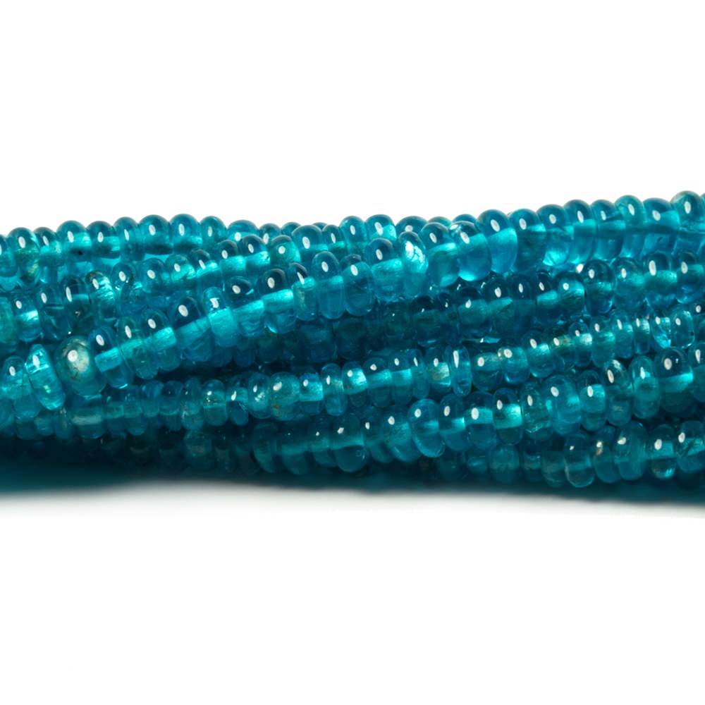 2.7-3mm Neon Blue Apatite plain rondelle 13 inch 249 Beads