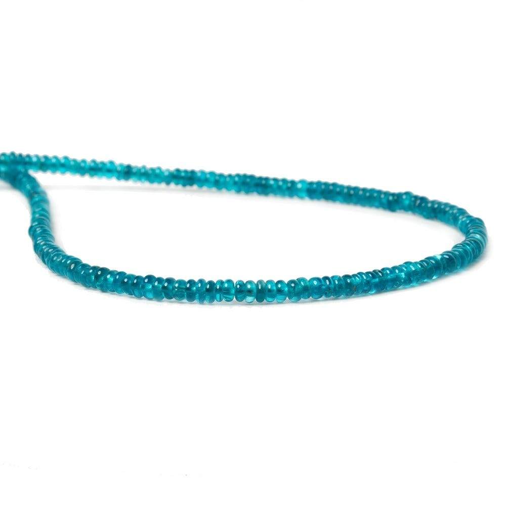 2.7-3mm Neon Blue Apatite plain rondelle 13 inch 249 Beads