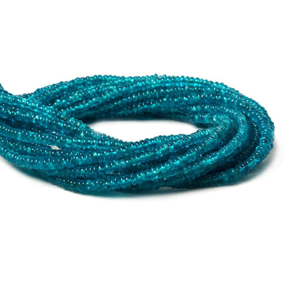 2.7-3mm Neon Blue Apatite plain rondelle 13 inch 249 Beads