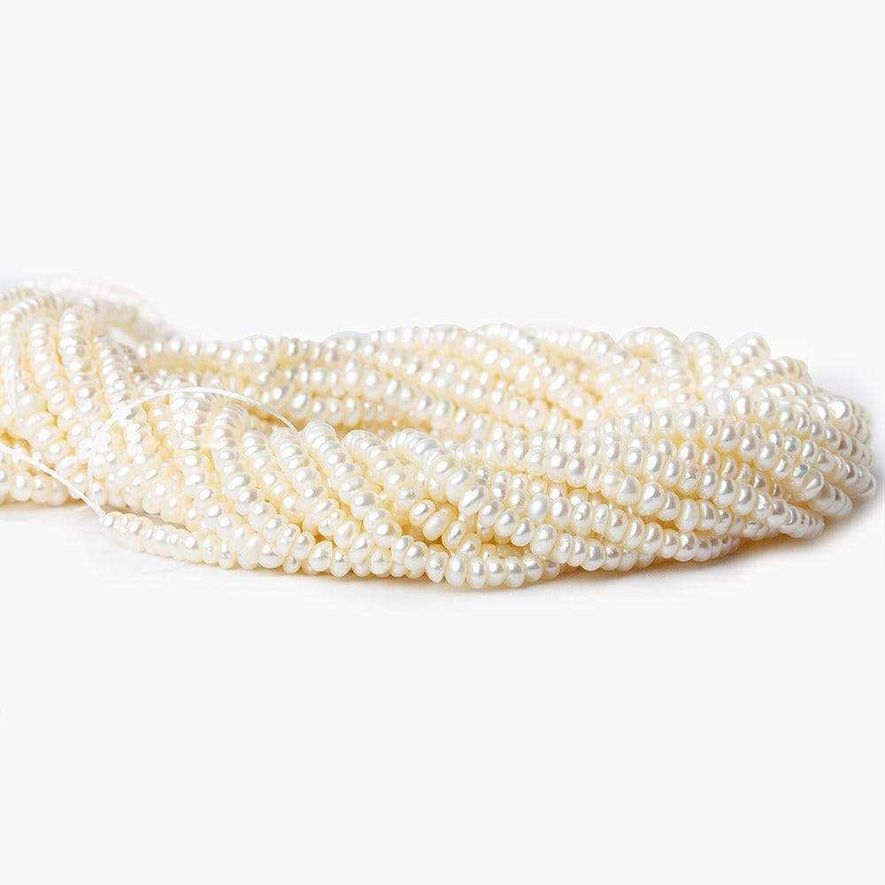 2.5-3mm Off White Center Drilled Button Freshwater Pearl 250 pieces