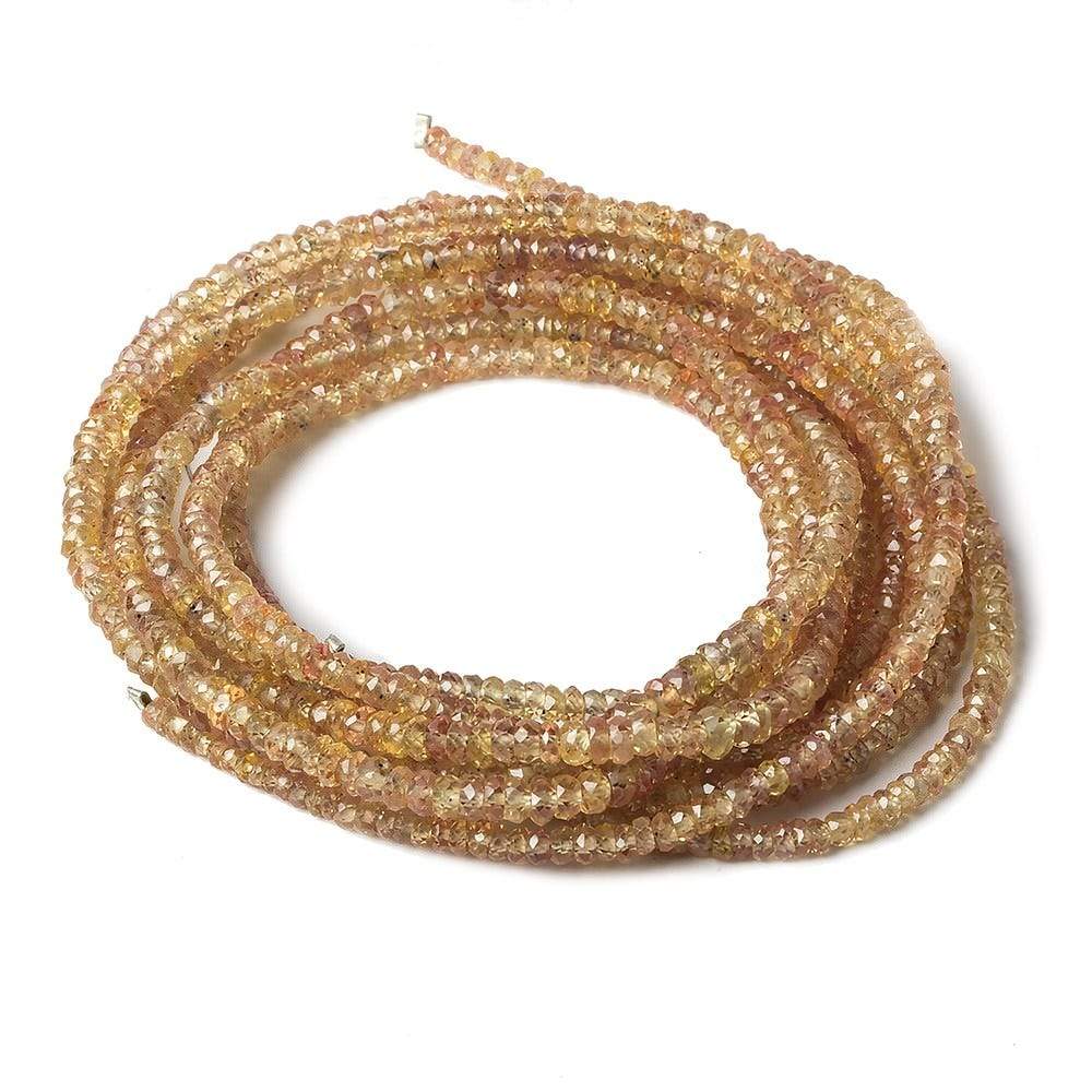 2.5-3mm Orangy Yellow Sapphire Faceted Rondelle Beads 19 inch 310 pieces