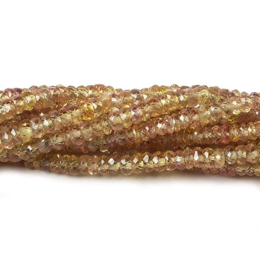 2.5-3mm Orangy Yellow Sapphire Faceted Rondelle Beads 19 inch 310 pieces
