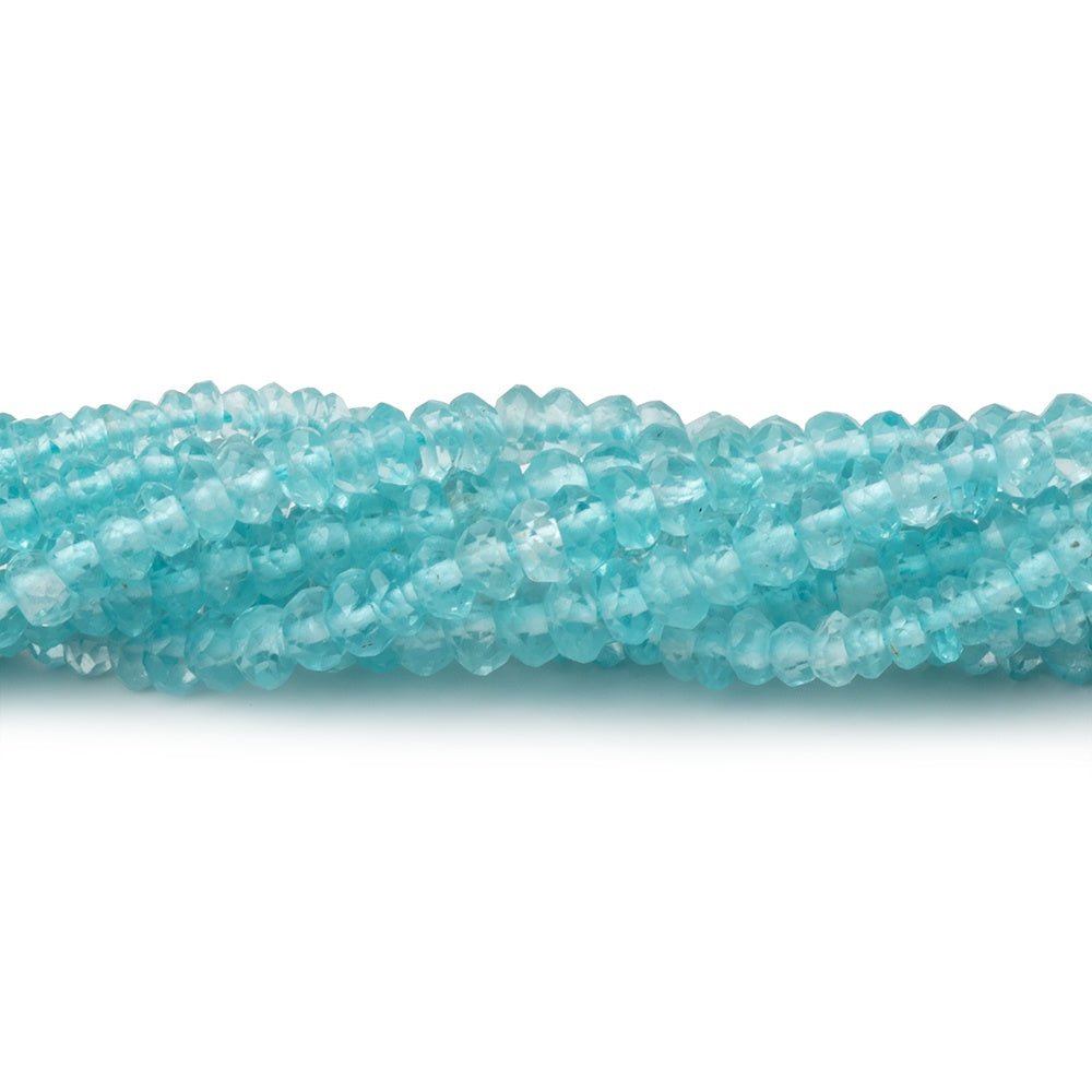 2.5-3mm Pool Blue Apatite Faceted Rondelle Beads 13.5 inch 175 pieces