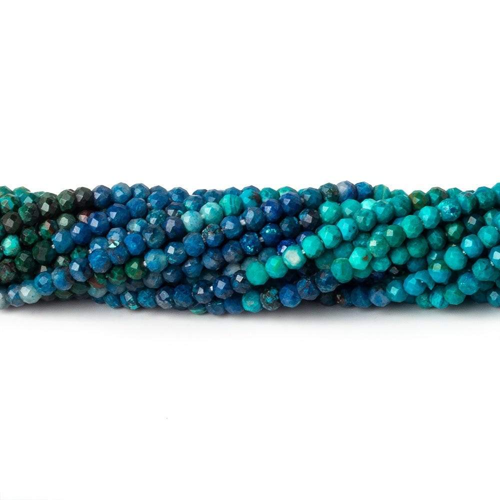 2.5-3mm Shaded Chrysocolla micro faceted rondelle beads 12.5 inch 144 pieces