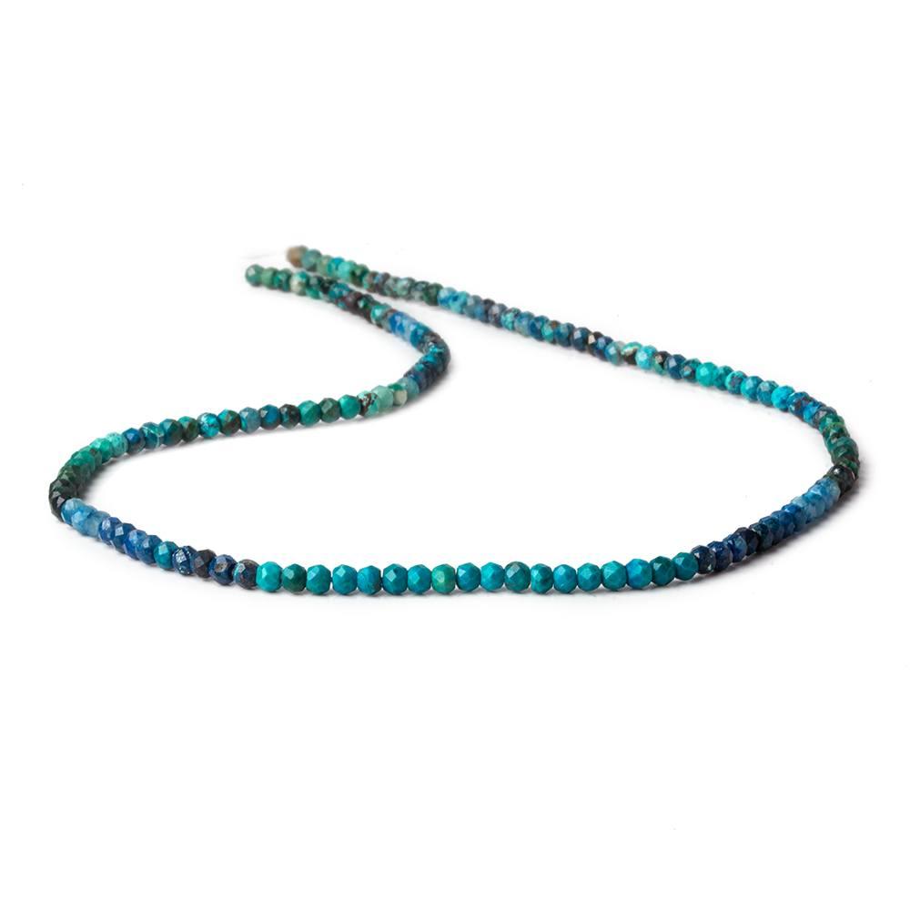 2.5-3mm Shaded Chrysocolla micro faceted rondelle beads 12.5 inch 144 pieces