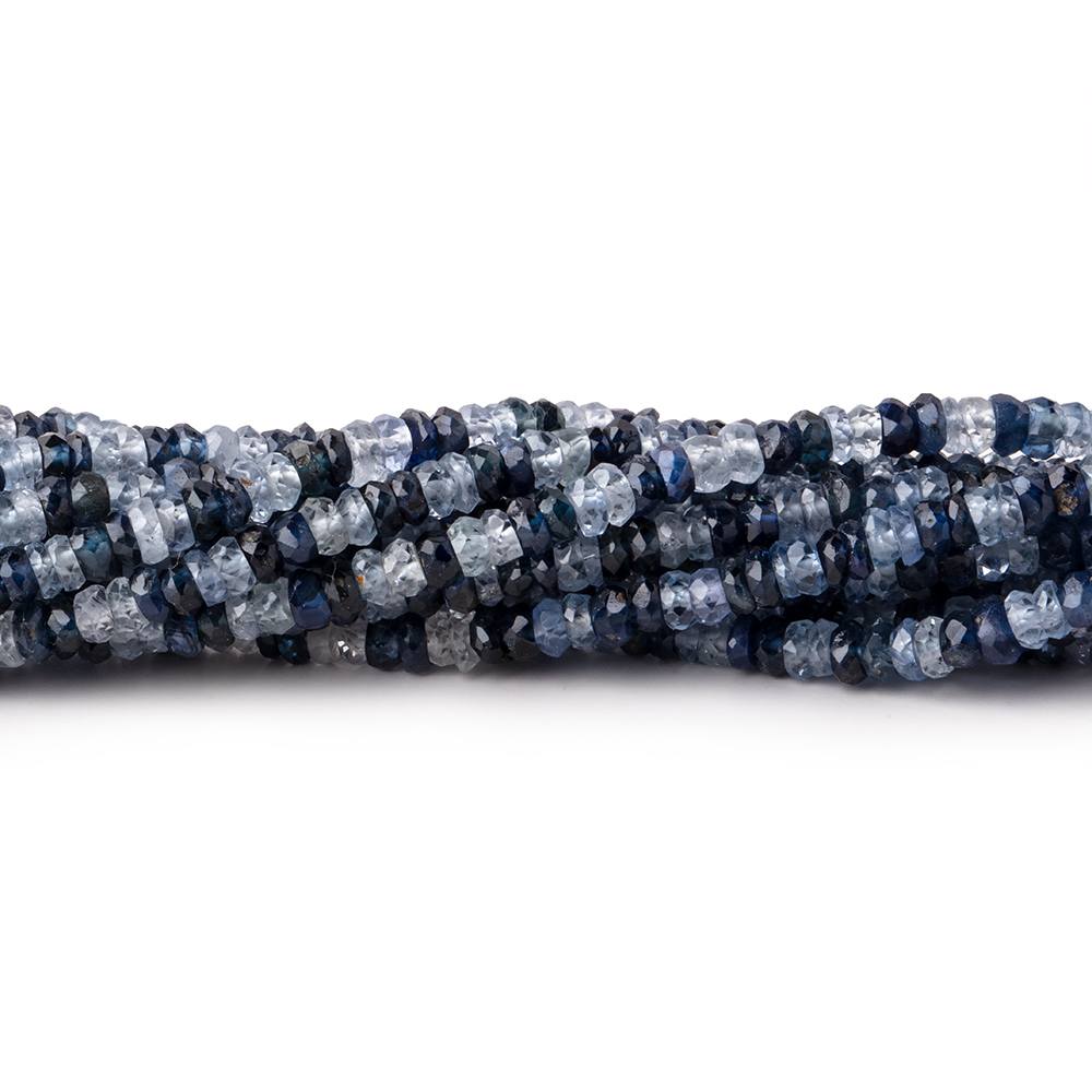 2.5-3mm White & Blue Sapphire Faceted Rondelle Beads 18 inch 233 pieces