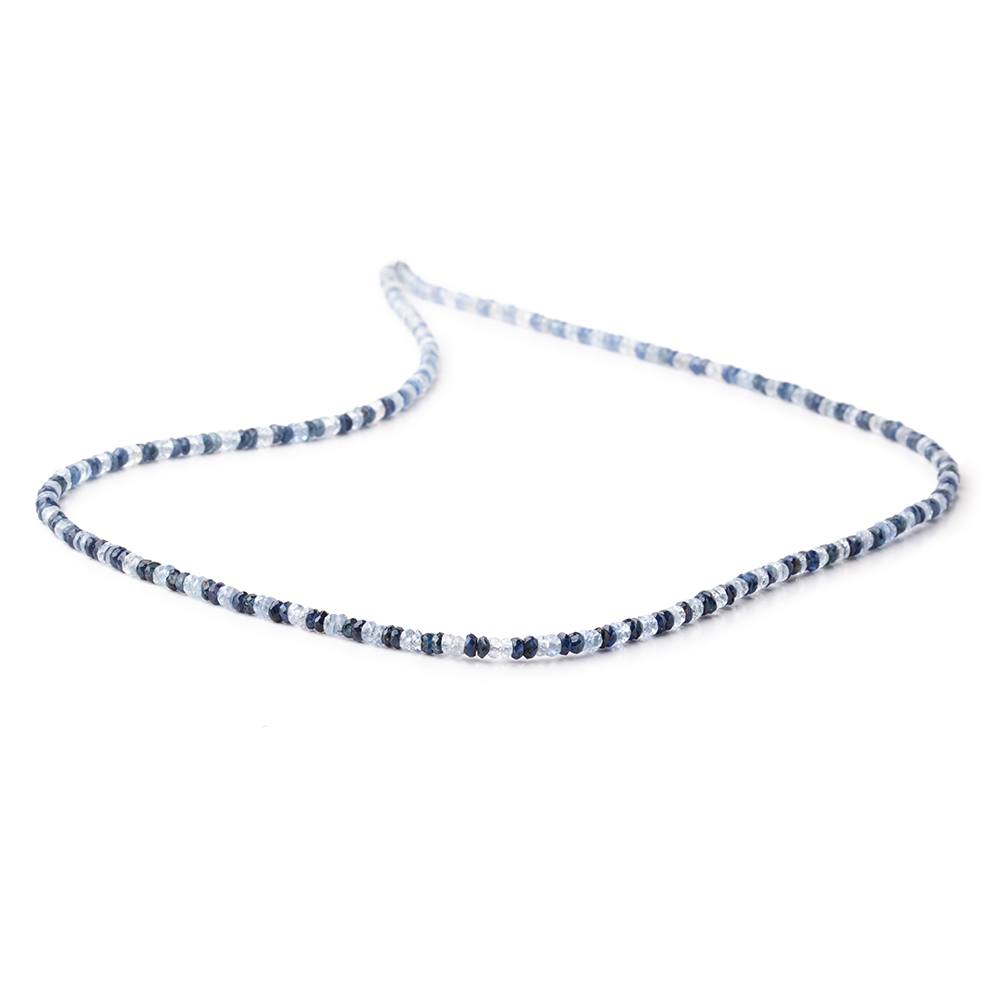 2.5-3mm White & Blue Sapphire Faceted Rondelle Beads 18 inch 233 pieces