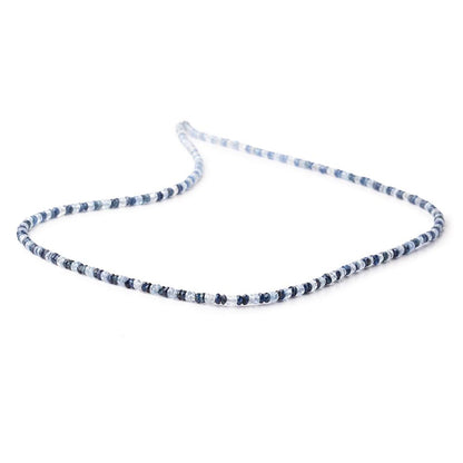 2.5-3mm White & Blue Sapphire Faceted Rondelle Beads 18 inch 233 pieces