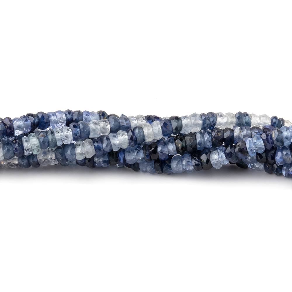 2.5-3mm White & Blue Sapphire Faceted Rondelles 18 inch 233 Beads