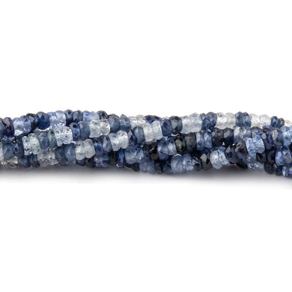 2.5-3mm White & Blue Sapphire Faceted Rondelles 18 inch 233 Beads