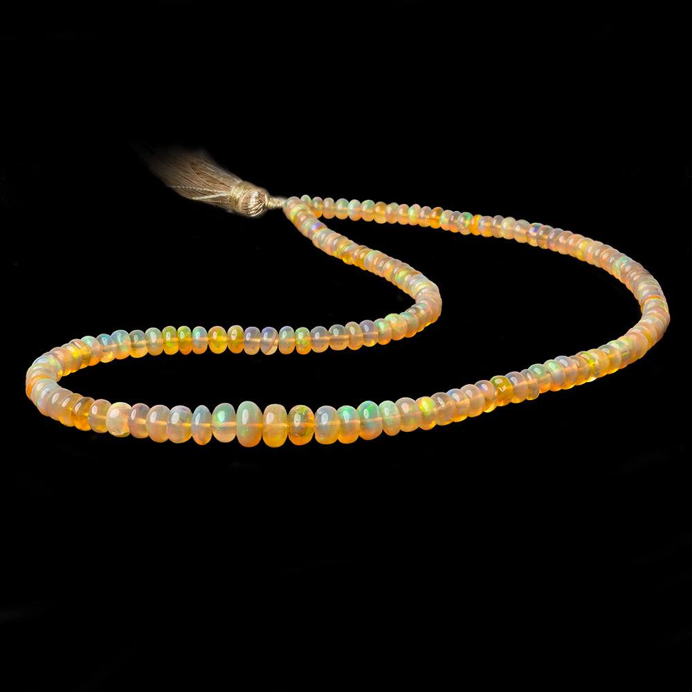 2.5-4.5mm Golden Ethiopian Opal Plain Rondelle Beads 16 inch 210 pieces