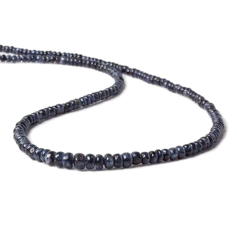 2.5 - 4mm Blue Sapphire Plain Rondelle Beads 18 inch 200 pieces