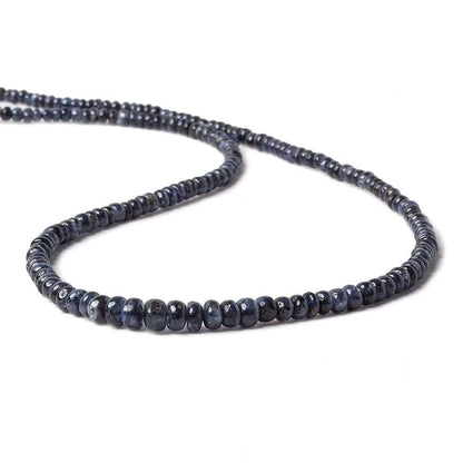 2.5 - 4mm Blue Sapphire Plain Rondelle Beads 18 inch 200 pieces