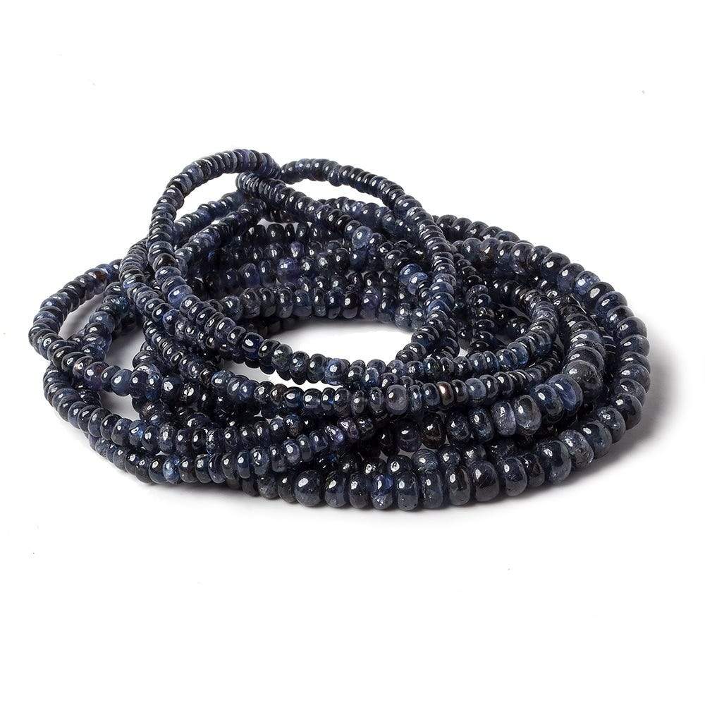 2.5 - 4mm Blue Sapphire Plain Rondelle Beads 18 inch 200 pieces