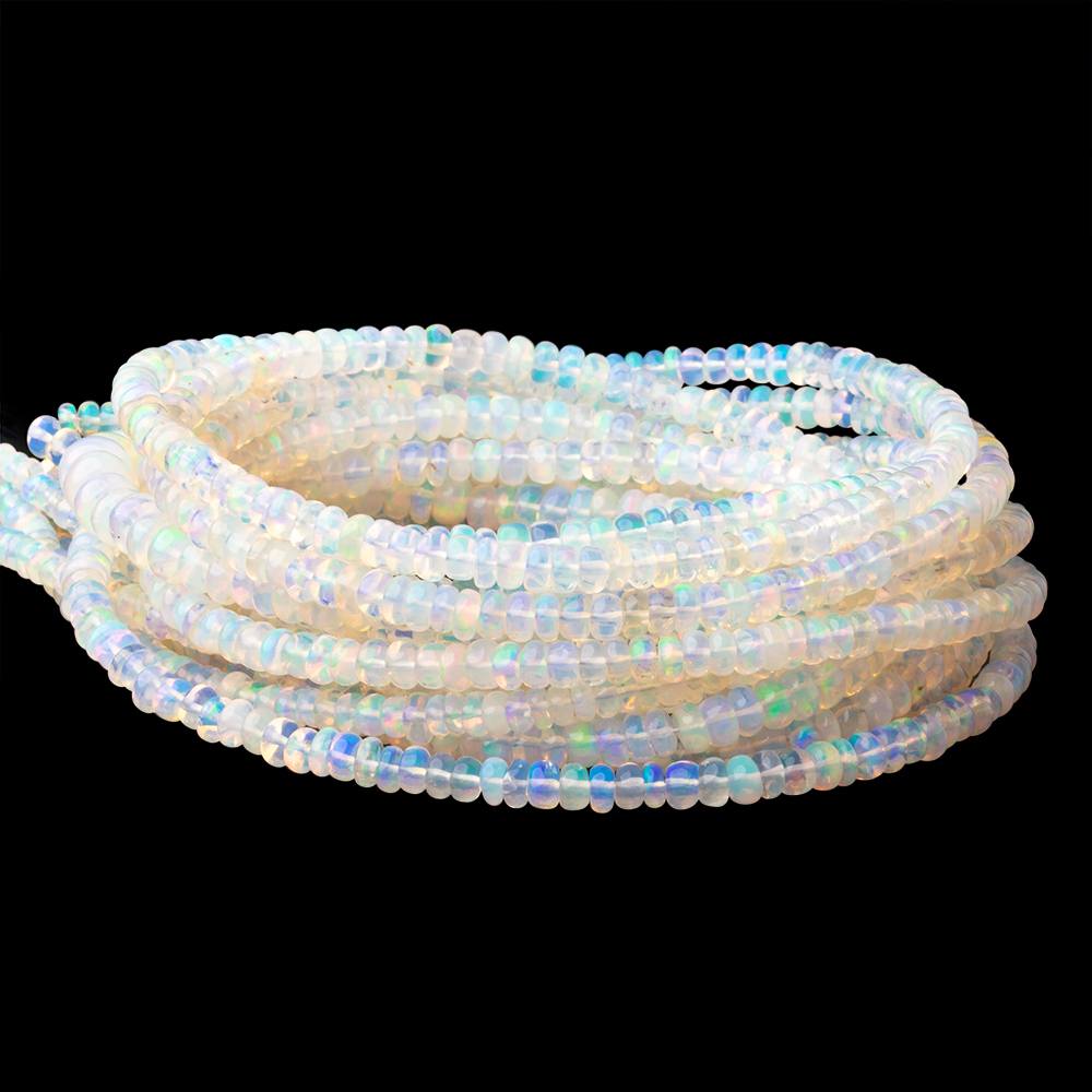 2.5-4mm Ethiopian Opal Plain Rondelle Beads 16 inch 168 pieces