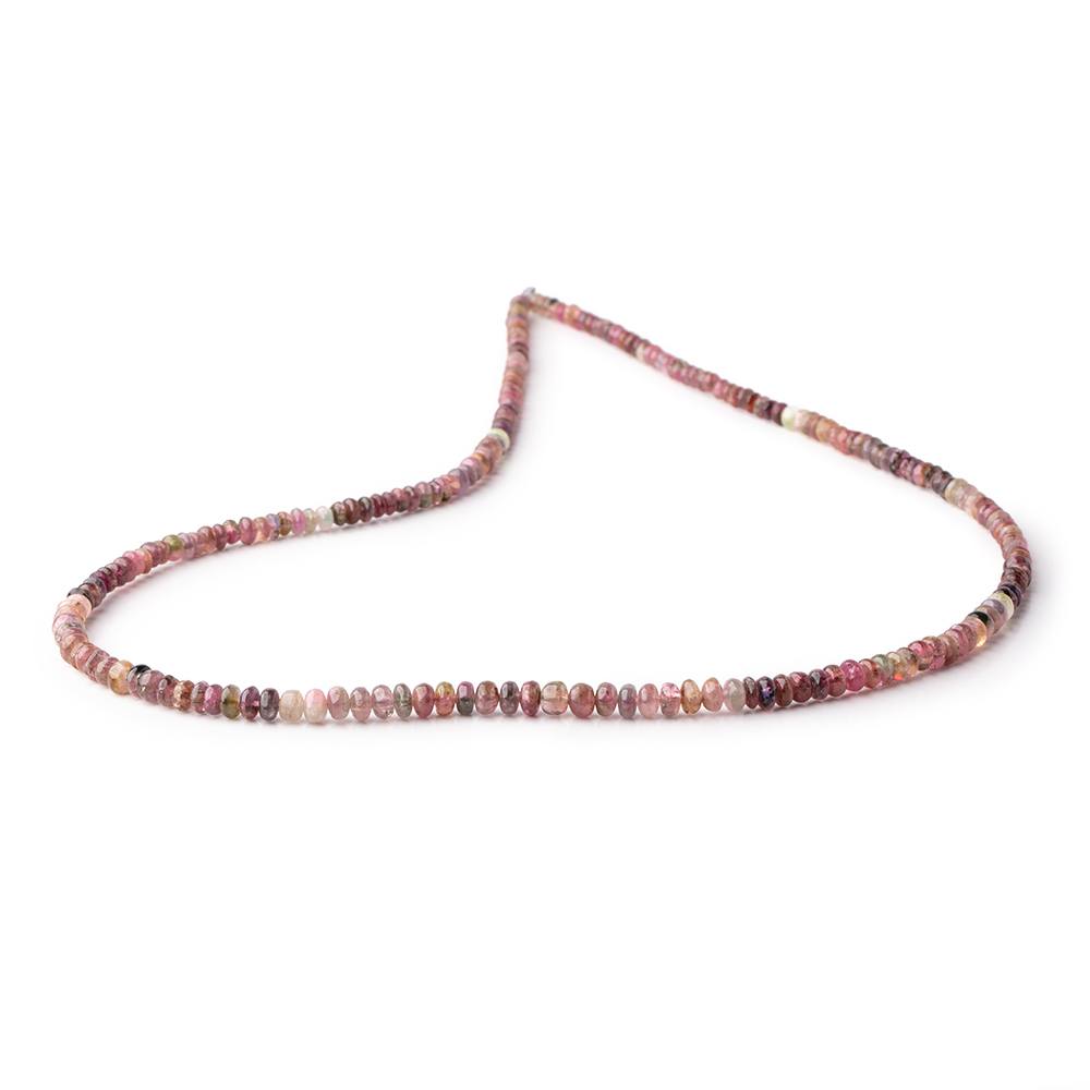 2.5-4mm Multi Color Tourmaline Plain Rondelles 18 inch 220 Beads