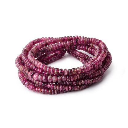 2.5-4mm Pink Tourmaline Plain Rondelles 18 inch 220 Beads