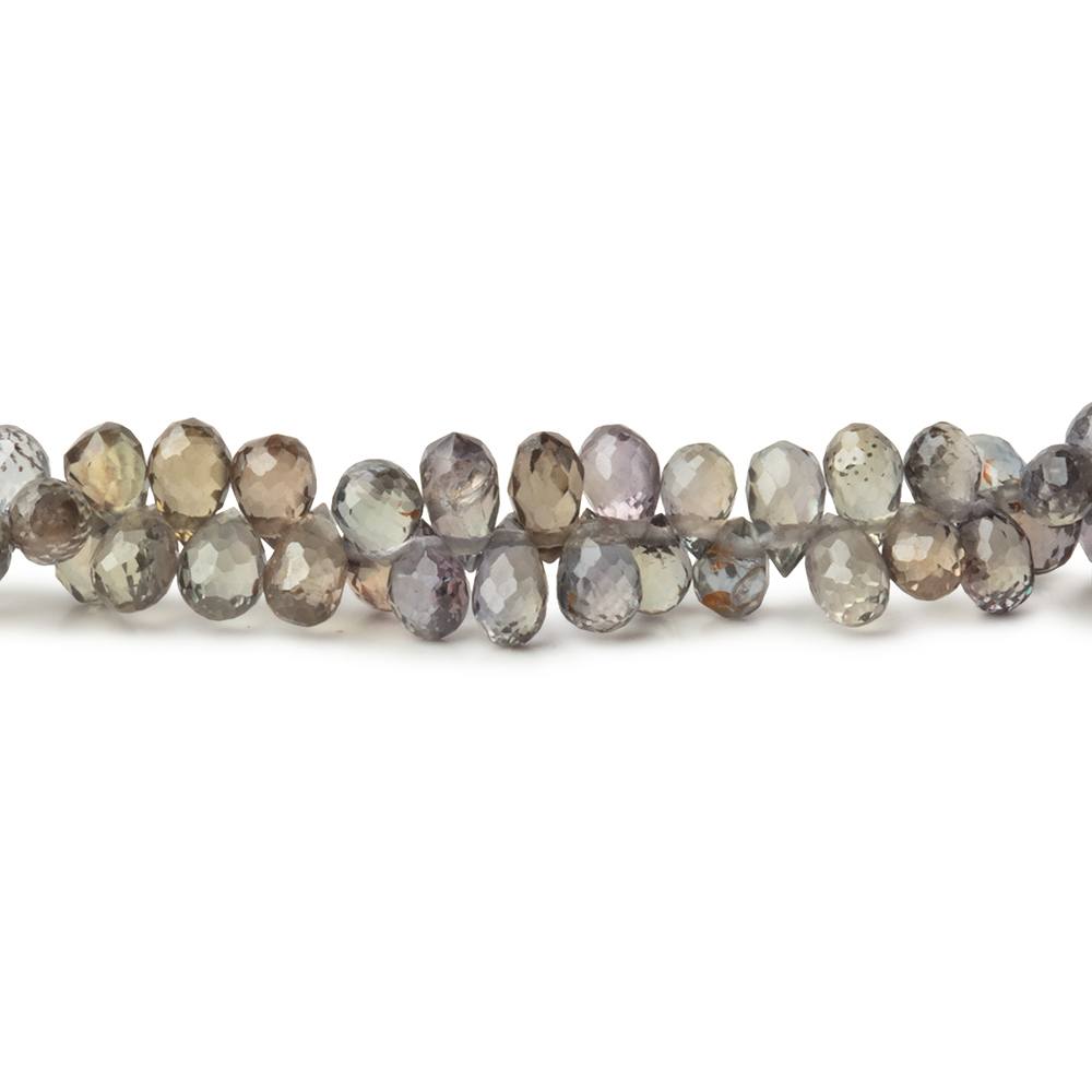 2.5-4mm Plum Sapphire Micro Faceted Tear Drop Beads 7.5 inch 163 pieces AAA