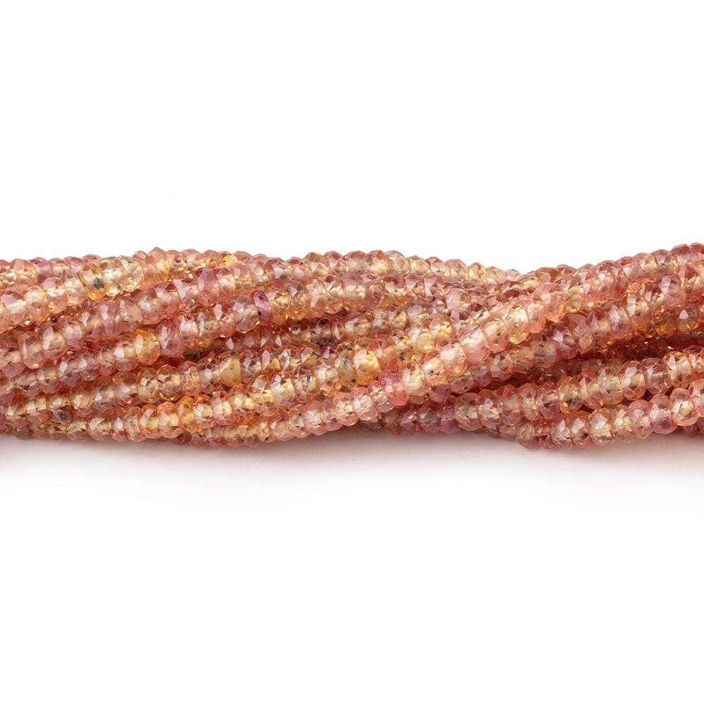 2.5-4mm Reddish Orange Sapphire Faceted Rondelle Beads 17 inch 272 pieces