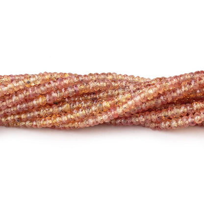 2.5-4mm Reddish Orange Sapphire Faceted Rondelle Beads 17 inch 272 pieces