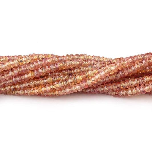 2.5-4mm Reddish Orange Sapphire Faceted Rondelle Beads 17 inch 272 pieces