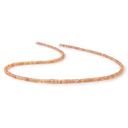 2.5-4mm Reddish Orange Sapphire Faceted Rondelle Beads 17 inch 272 pieces