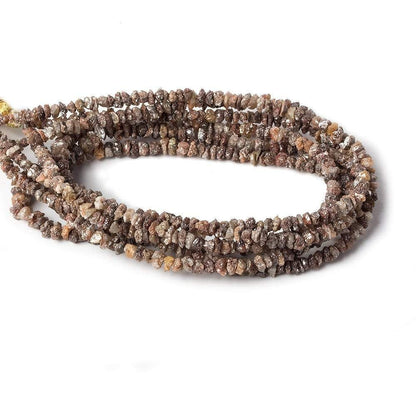 2.5-4mm Rose Chocolate Diamond crystal nugget beads 15 inch 225 pieces