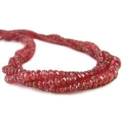 2.5-4mm Ruby Faceted Rondelles 16 inch 207 pieces