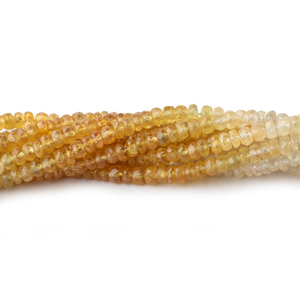 2.5-4mm Shaded Yellow Sapphire Faceted Rondelle Beads 15 inch 230 pieces