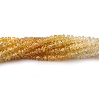 2.5-4mm Shaded Yellow Sapphire Faceted Rondelle Beads 15 inch 230 pieces