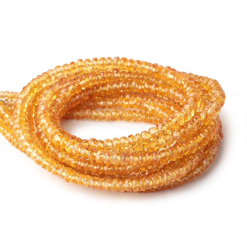 2.5-4mm Yellow Songia Sapphire Faceted Rondelle Beads 16 inch 220 pieces AA