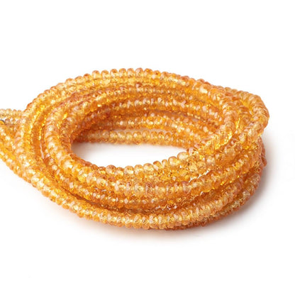 2.5-4mm Yellow Songia Sapphire Faceted Rondelle Beads 16 inch 220 pieces AA