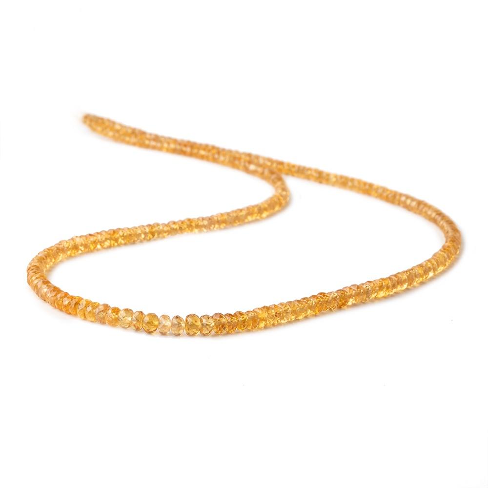 2.5-4mm Yellow Songia Sapphire Faceted Rondelle Beads 16 inch 220 pieces AA