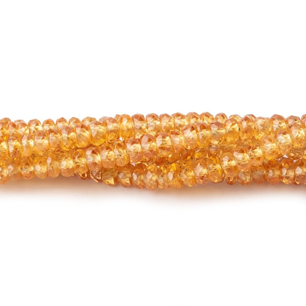 2.5-4mm Yellow Songia Sapphire Faceted Rondelle Beads 16 inch 220 pieces AA