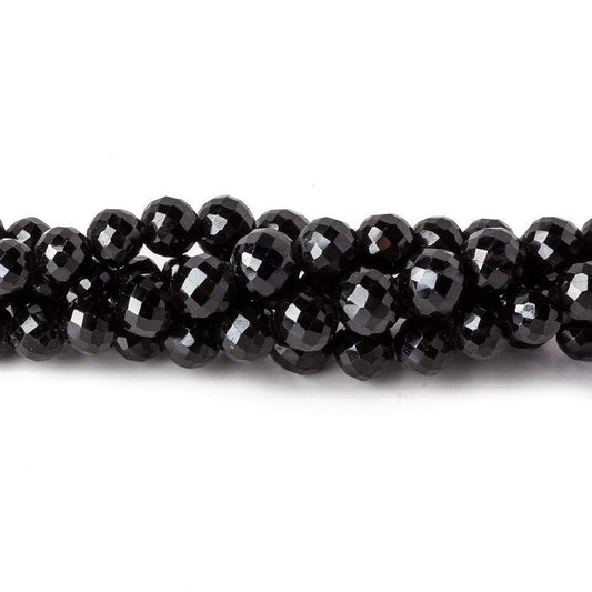 2.5-5.5mm Black Spinel Faceted Rounds 16 inch 95 beads