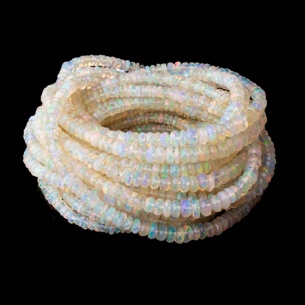 2.5-5mm Ethiopian Opal faceted rondelles 18 inch 275 beads