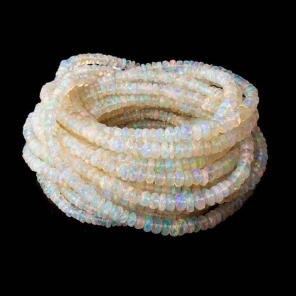 2.5-5mm Ethiopian Opal faceted rondelles 18 inch 275 beads