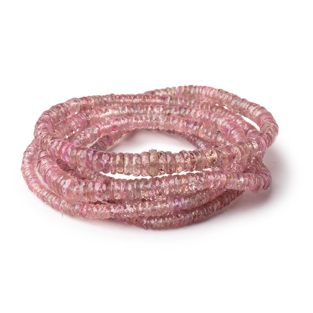 2.5-5mm Grapefruit Pink Sapphire Faceted Heishi Beads 17.5 inch 340 pieces AAA