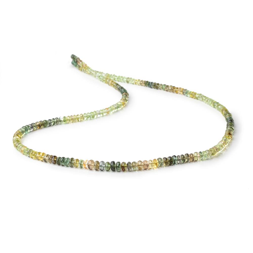 2.5-5mm Shaded Green Tourmaline Plain Rondelle Beads 18 inch 215 pieces AAA