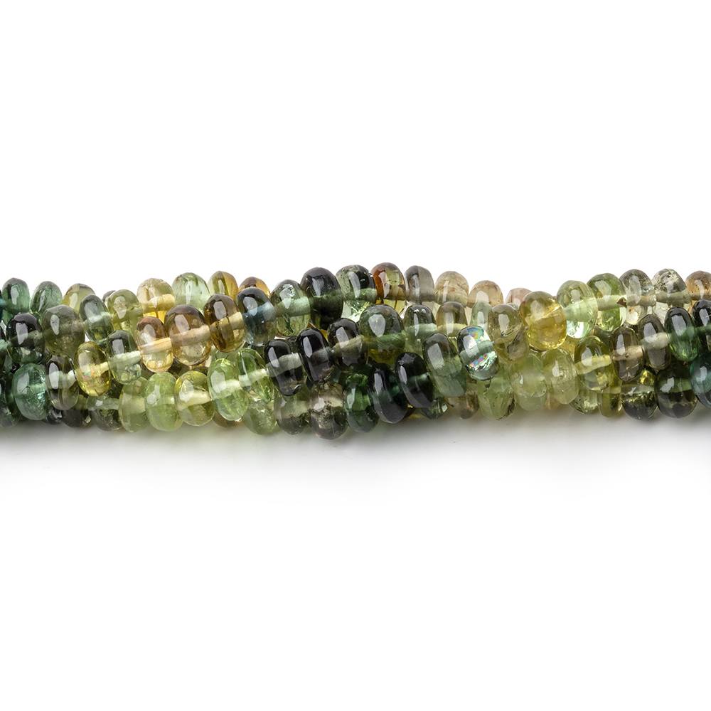 2.5-5mm Shaded Green Tourmaline Plain Rondelle Beads 18 inch 215 pieces AAA