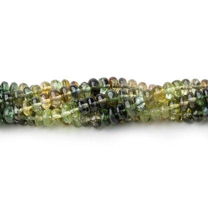 2.5-5mm Shaded Green Tourmaline Plain Rondelle Beads 18 inch 215 pieces AAA