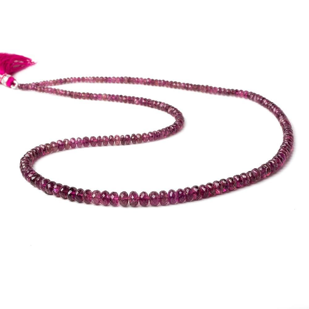 2.5-6.5mm Rubelite Tourmaline Faceted Rondelle Beads 20 inch 180 pcs AAA Quality