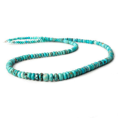 2.5-6mm Chinese Turquoise plain rondelles 18 inch 195 beads