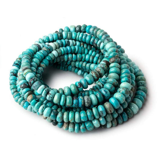 2.5-6mm Chinese Turquoise plain rondelles 18 inch 195 beads