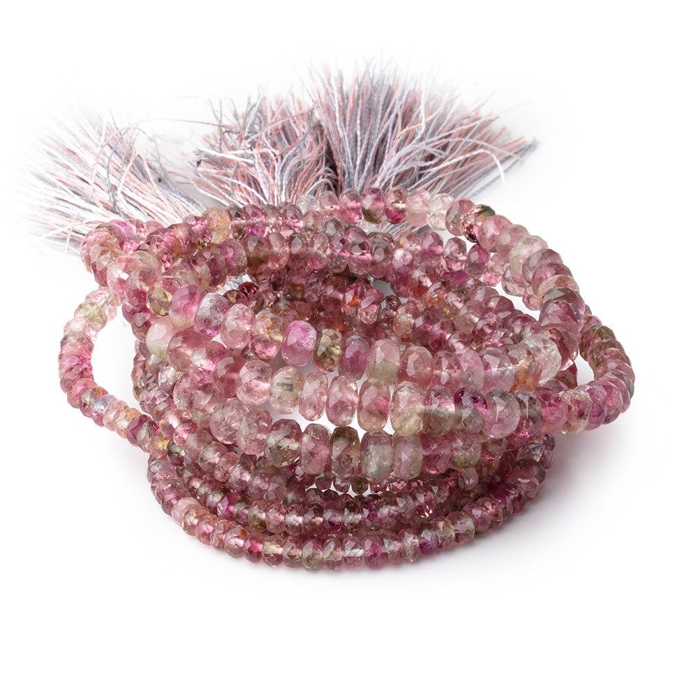2.5-6mm Multi Color Tourmaline Faceted Rondelle Beads 15 inch 163 pieces