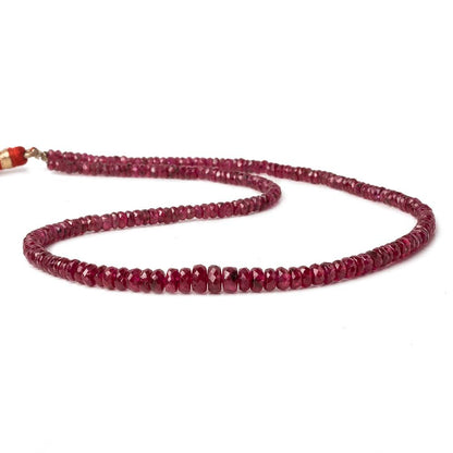 2.5-6mm Ruby faceted rondelle beads 16 inch 200 pieces