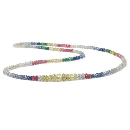 2.5-7mm Multi-gemstone of Ruby, Sapphire, Emerald Faceted Rondelle Beads 22 inch 223 pieces